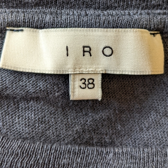IRO Marvina Long Sleeve Distressed Linen Tee Navy Size 38(Medium) 100% Linen EUC - Picture 6 of 8